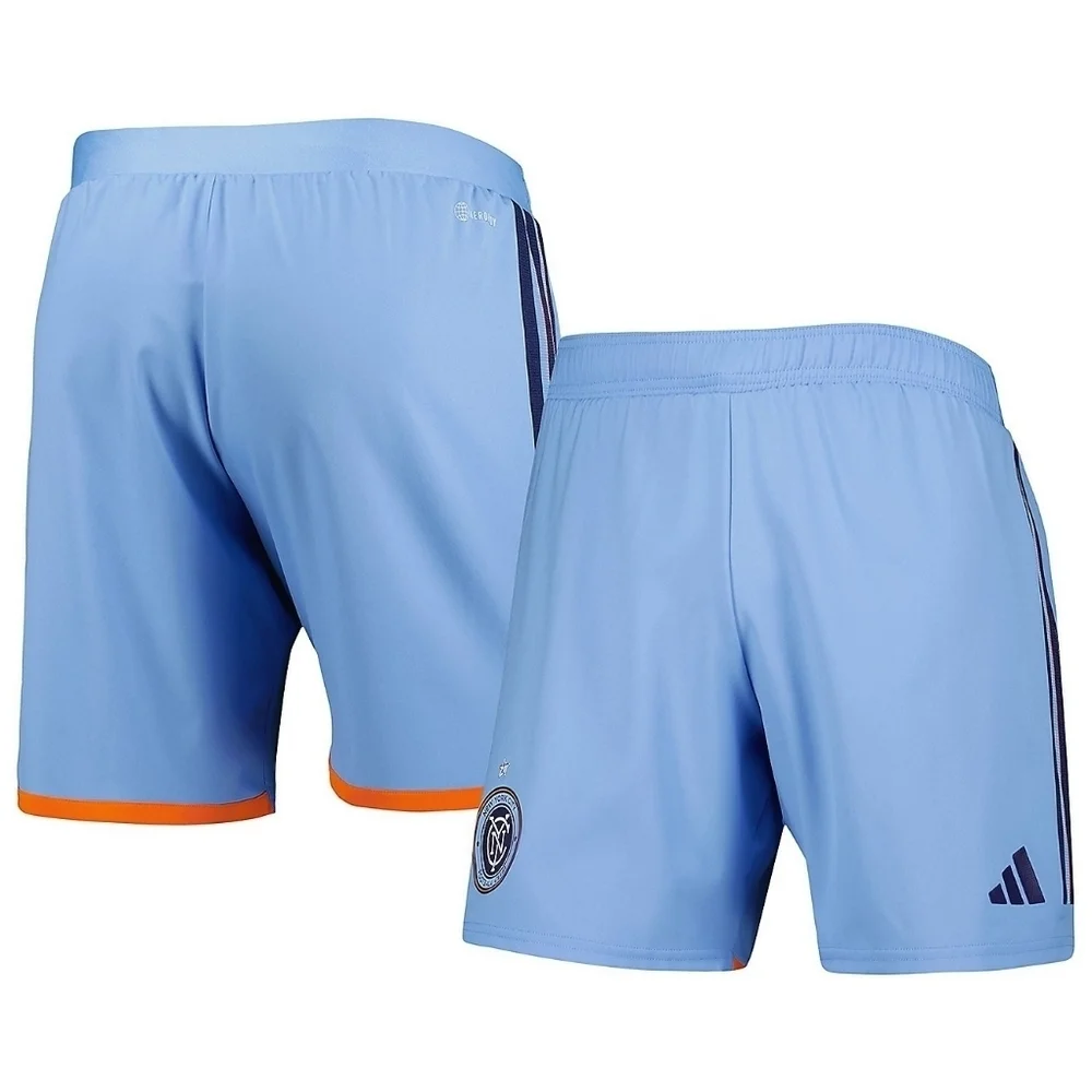 Adidas New York City NYCFC MLS Authentic Game Shorts Light Blue Sz. Small HI1923